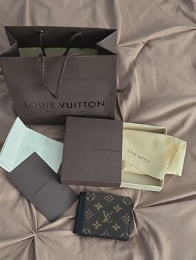 Louis Vuitton Monogram Bifold Wallet in Brown and Black